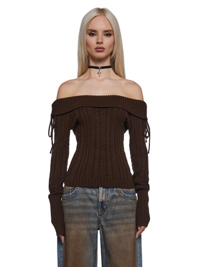 Dollskill Deep Thoughts Long Sleeve Top - Brown