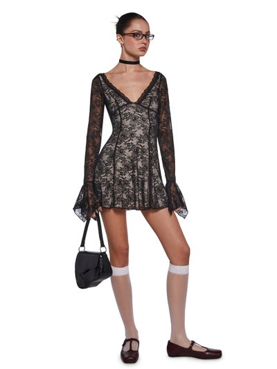 Dollskill Mary Jane Lace Dress - Black