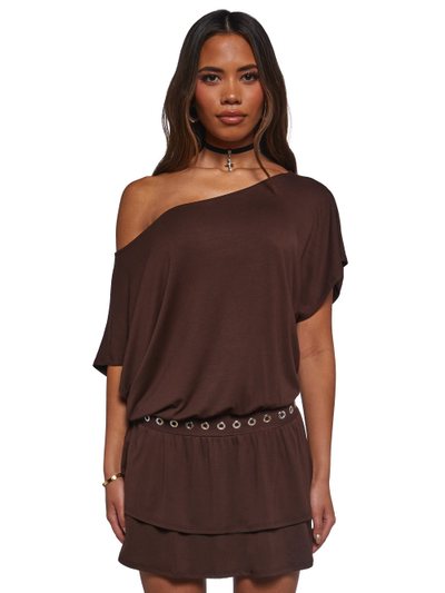 Dollskill Club Time Off The Shoulder Dress - Brown