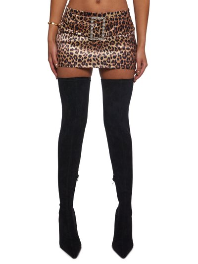 Dollskill Secret Sigh Leopard Satin Skirt
