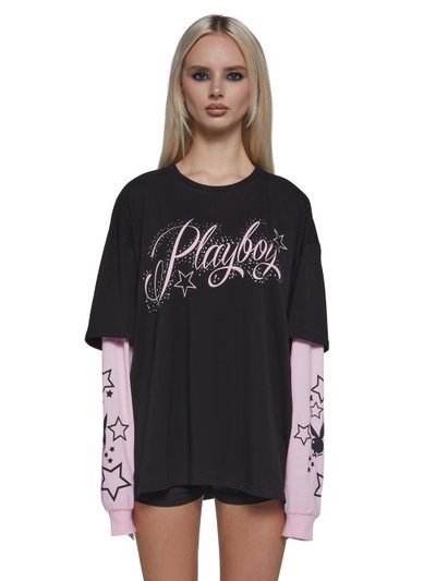 Dollskill Playboy Twofer Long Sleeve Top