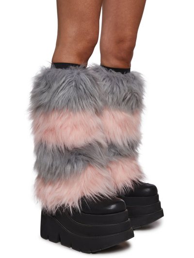 Dollskill Your Digits Striped Fur Leg Warmers