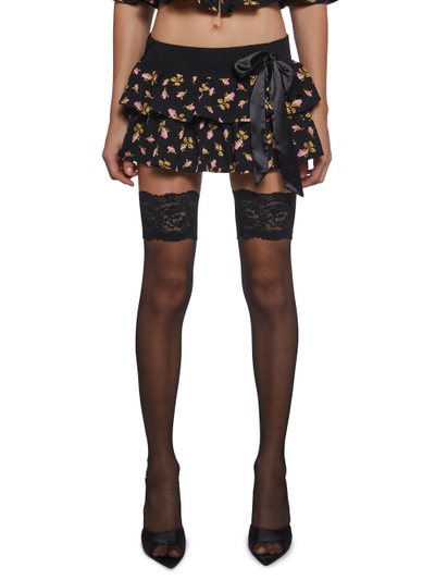 Dollskill Floral Ruffled Mini Skirt