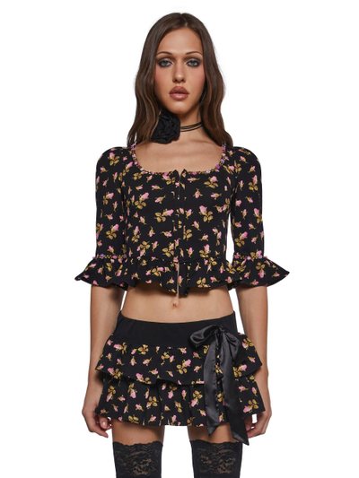 Dollskill Floral Ruffled Top
