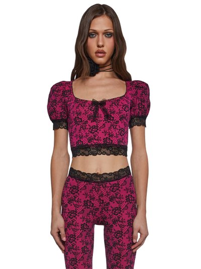 Dollskill Lace Print Crop Top