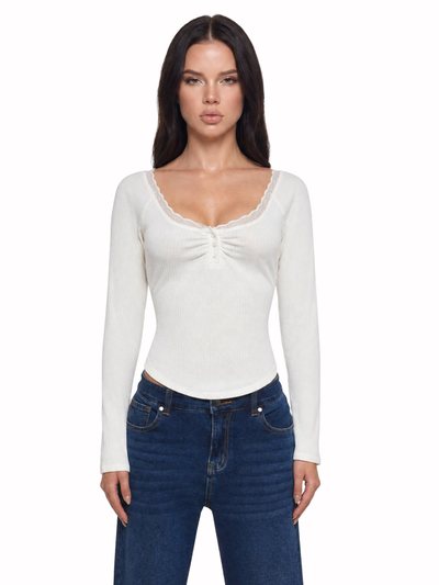 Dollskill Text Me Long Sleeve Top - Ivory