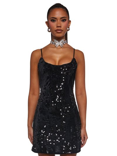 Dollskill Over The Moon Sequin Dress - Black