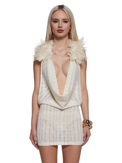Dollskill Cheri Halter Dress - Off White
