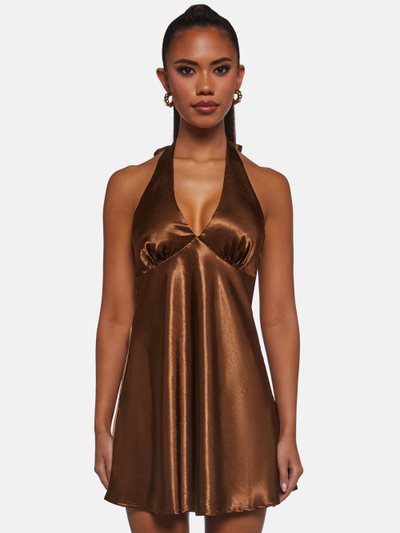 Dollskill House Party Halter Dress - Brown