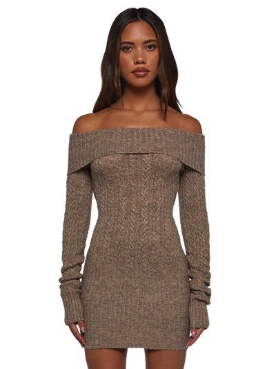 Dollskill Manifest It Off The Shoulder Sweater Mini Dress