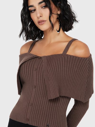 Killstar Dusk Empress Knit Top [Brown]