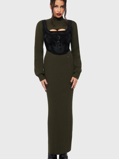 Killstar Belinda's Woe Maxi Skirt [Khaki]