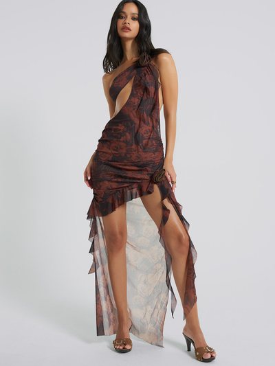 Jadedldn Athena One Shoulder Draped Maxi Dress