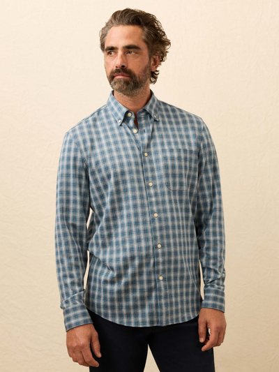Fahertybrand Coastline Knit Shirt - Azure Night Plaid