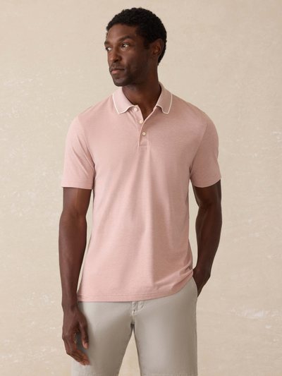 Fahertybrand Short-Sleeve Movement™ Pique Polo - Sedona Melange