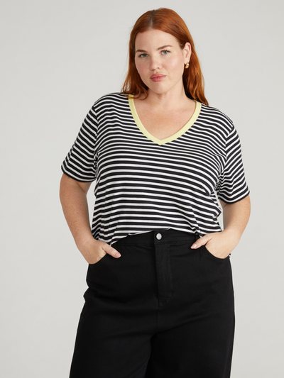 Universalstandard V Rex - Black/White Stripe with Reed Trim