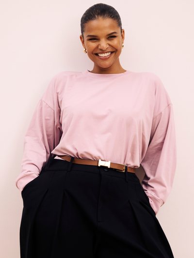 Universalstandard Long Sleeve Relaxed Tee - Pale Mauve
