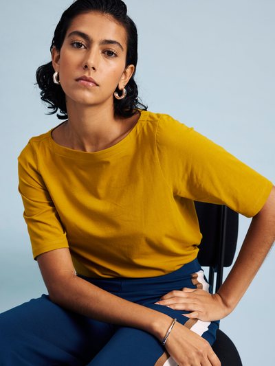 Universalstandard Bella Boatneck Tee - Mustard