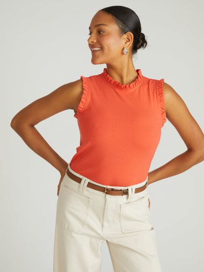 Universalstandard Tabitha Frill Top - Coral Reef