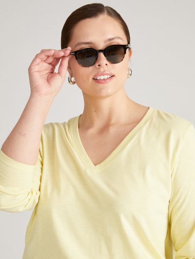 Universalstandard Light-As-Air Long Sleeve V Neck Tee - Twinkle