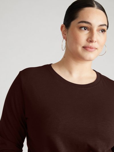 Universalstandard Light-As-Air Long Sleeve Crew Neck Tee - Brulee