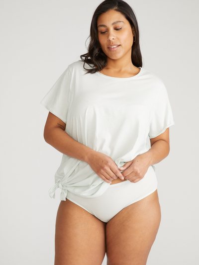 Universalstandard Pima Cotton Mid Rise Bikini - Hint of Mint