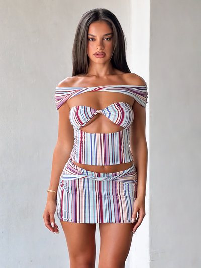 Tiger Mist HAZE TWIST SKIRT - VARIEGATED STRIPE