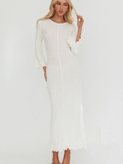 Selfieleslie Wrenna Bell Sleeve Knit Maxi Dress White