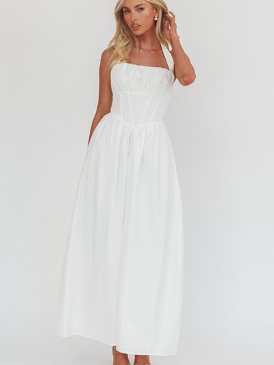 Selfieleslie Irisa Elasticated Halter Maxi Dress White