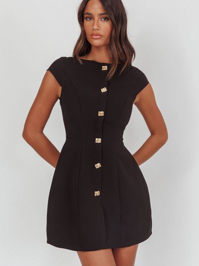 Selfieleslie Rebel Cap Sleeve Mini Dress Black