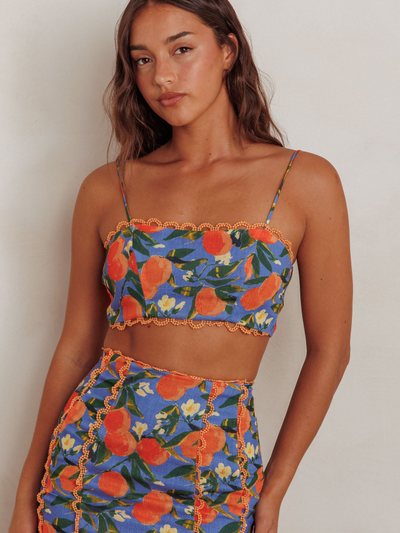 Selfieleslie Chamberlain Scallop Trim Crop Top Citrus Orange