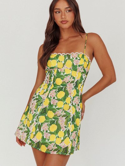 Selfieleslie Chamberlain Scallop Trim Mini Dress Citrus Lemon