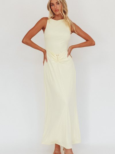 Selfieleslie Casino Gold Hardware Ribbed Maxi Dress Butter