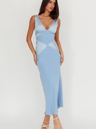 Selfieleslie Soul Fire V-Neck Maxi Dress Blue