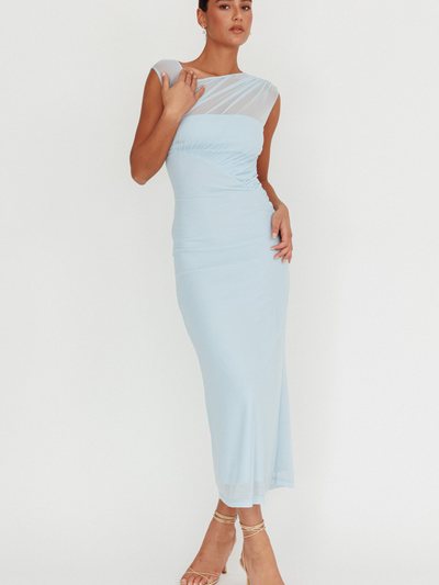 Selfieleslie Passion Mesh Sleeveless Maxi Dress Blue