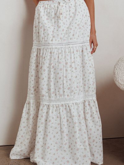 Selfieleslie Canyon Cove Crochet Trim Maxi Skirt Floral Pink
