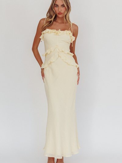 Selfieleslie On A Roll Frill Trim Maxi Dress Yellow