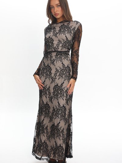 Selfieleslie Loveland Off-Shoulder Lace Maxi Dress Black