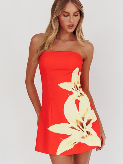 Selfieleslie Heart To Heart Strapless Mini Dress Lily Red
