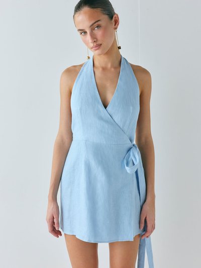Vergegirl Lo Linen Mini Dress Sky