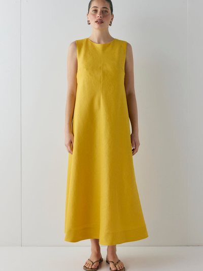 Vergegirl Marina Linen Midi Dress Mustard