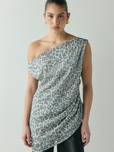Vergegirl Lara Tunic Top Blue Leopard