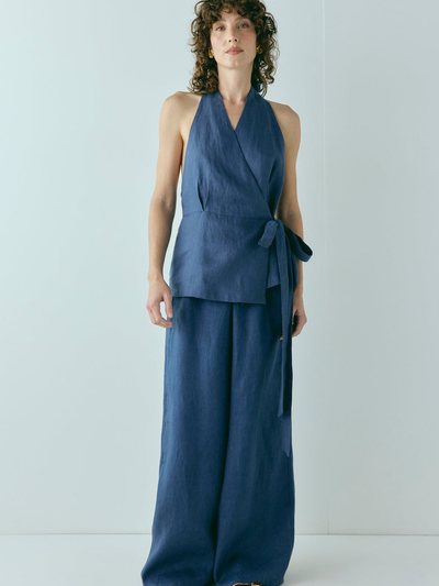 Vergegirl Prue Linen Top Navy