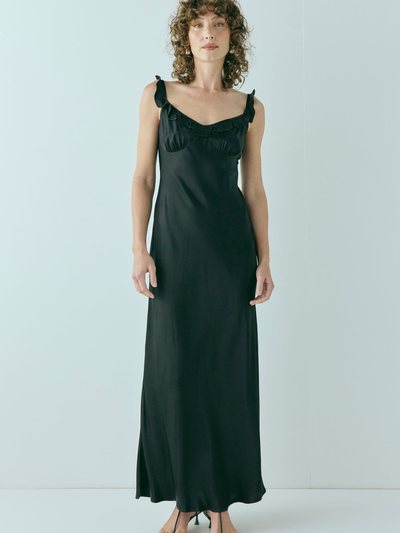 Vergegirl Rosalia Satin Bias Cut Maxi Dress Black