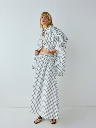 Vergegirl Solara Midi Skirt Black Stripe