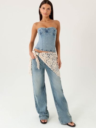 Peppermayo Elaris Scarf Low Rise Denim Jeans - True Denim
