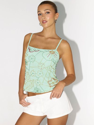 Peppermayo Be Alright Beaded Top - Turquoise