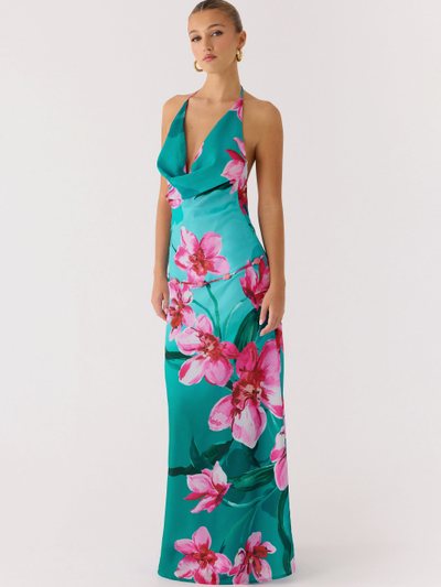 Peppermayo Yoon Beaded Cowl Maxi Dress - Petal Reef