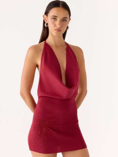 Peppermayo Annalise Beaded Mini Dress - Wine