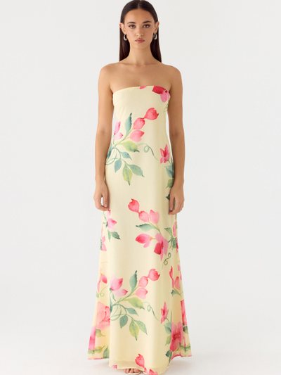 Peppermayo Bronte Strapless Maxi Dress - Lemon Soleil